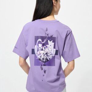 NWT Uniqlo Pop Mart Skull Panda Graphic Purple T-Shirt Women US Sizes XL